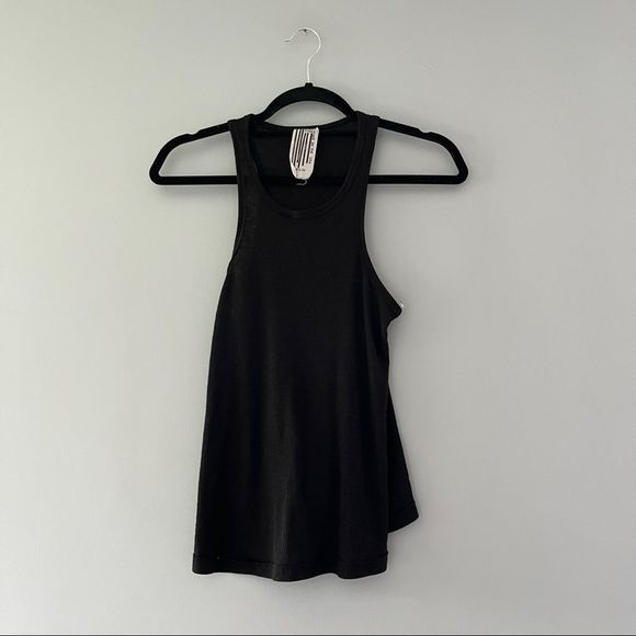 Free People - Black Waffle Knit Tank Top Size XS - Picture 1 of 6